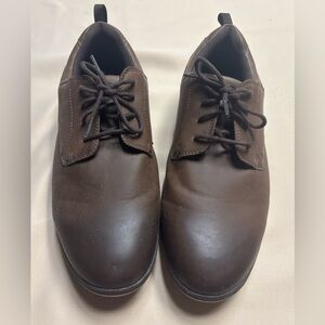 DR Scholls Men's Shoes Sz 12 Leather Brown Gel Cushion Lace Up Low Top Comfort